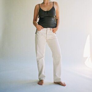 Djerf Avenue Relaxed Cream Jeans